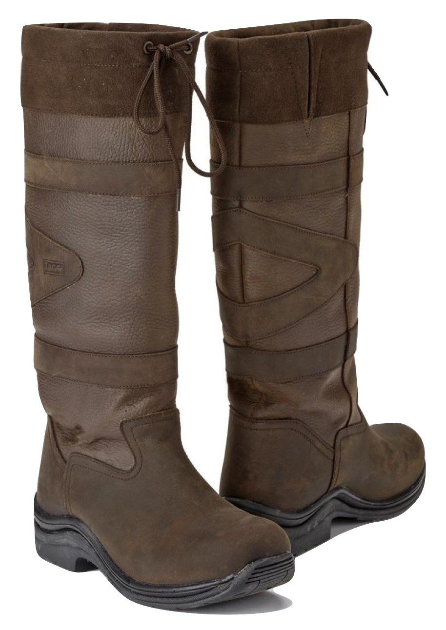 Toggi Canyon Long Waterproof Country Boots for Women - Chocolate Brown Leather Riding Boots - Perfect for Equestrian, Horseback Riding & Outdoor Adventures