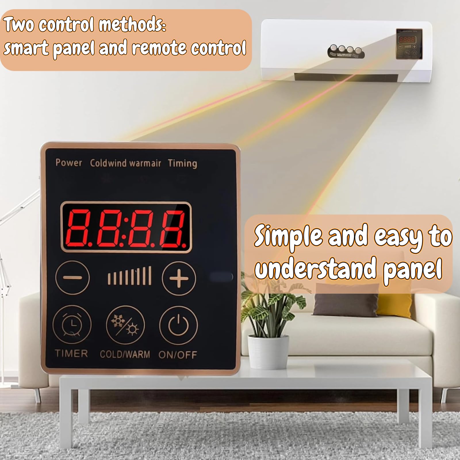 Wall Mounted & Portable AC with Heater - 110V Dual Use Highly Efficient Wide Angle Mobile Small Air Conditioner for Home & Office | Cooling & Heating Solution for Bedrooms, Living Rooms & Small Spaces