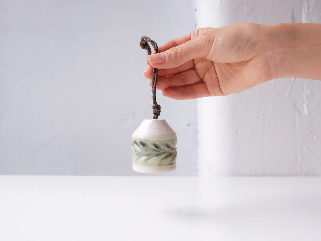 Earth Bell by Mishio Suzuki - Handcrafted Ceramic Wind Chime for Home & Garden Decor, Outdoor Patio & Meditation Spaces
