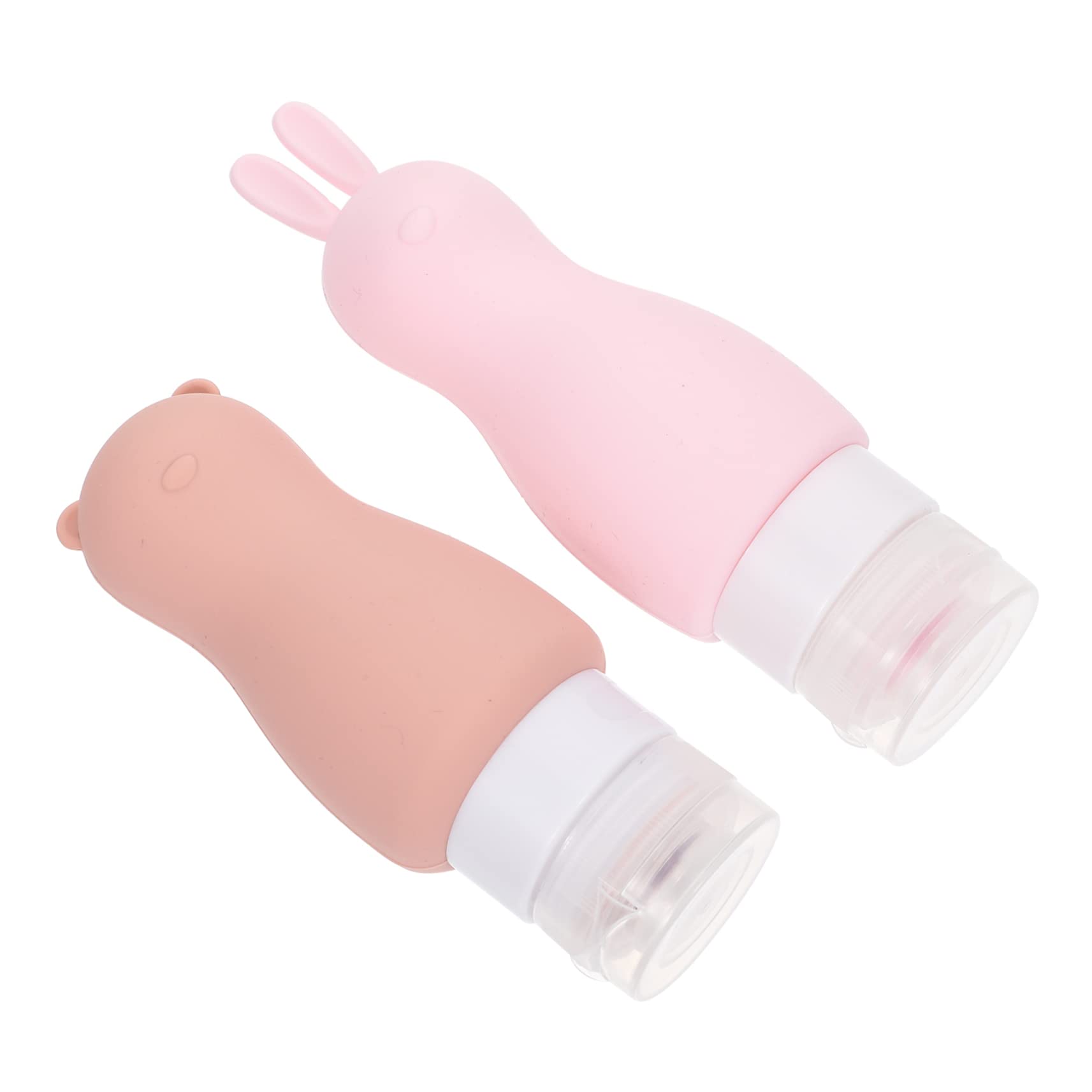 FRCOLOR 2 Pack Silicone Travel Bottles for Liquids, Soap, Shampoo & Body Wash - Leak Proof Toiletry Containers for Cosmetic & Personal Care - Perfect for Air Travel, Gym & Vacation Essentials