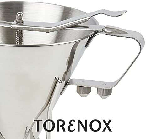 Professional Stainless Steel Confectionery Funnel with 3 Nozzles & Stand - Commercial Cake Decorating Tool for Baking, Candy Making & Dessert Presentation