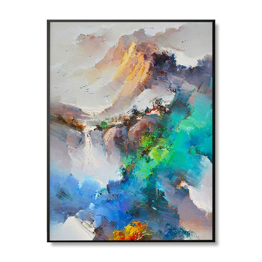 Hand-Painted Landscape Mural Wall Art - Abstract Canvas Painting for Living Room, Porch & Wall Decor | Perfect for Home Interior Design & Office Background Decoration