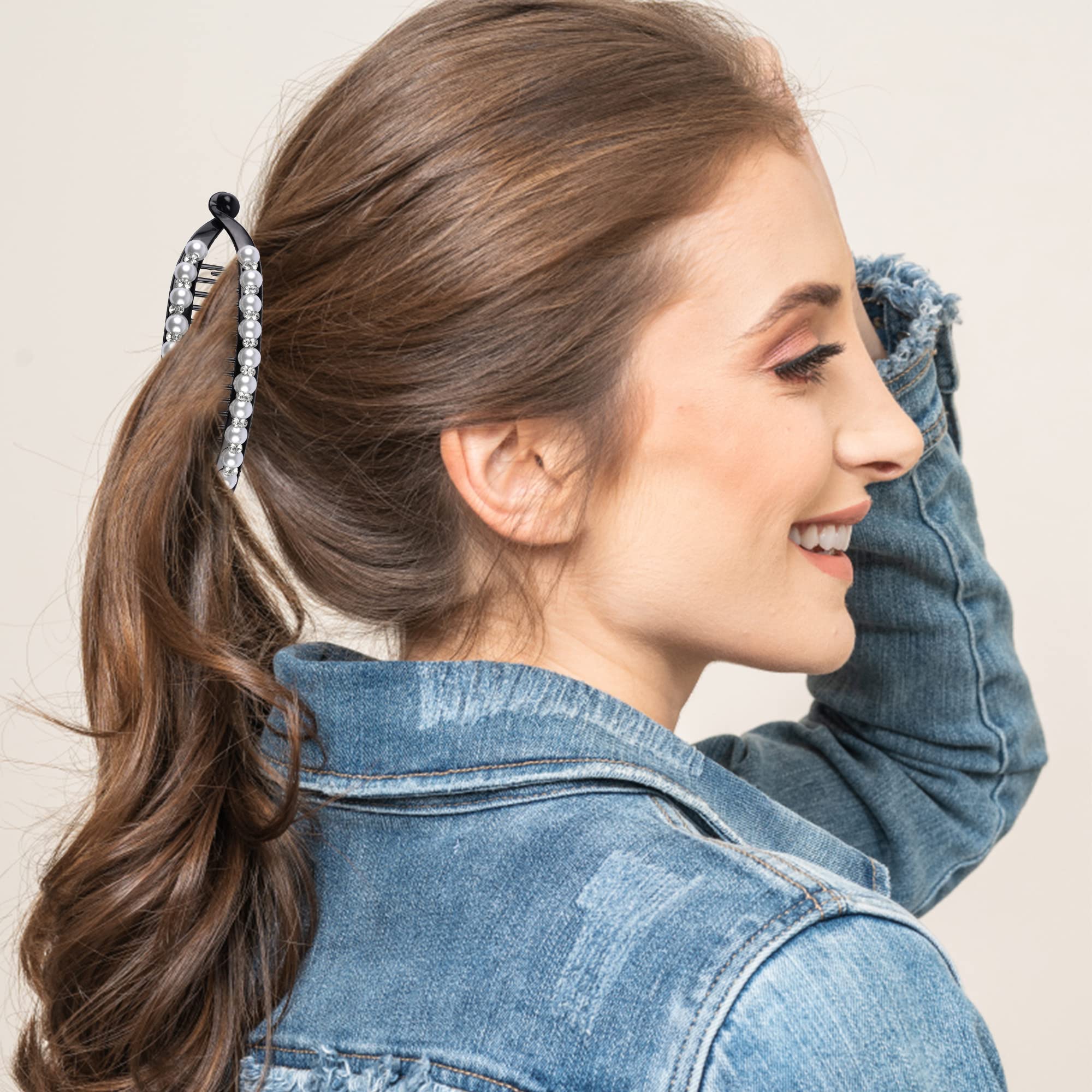 Aethland 11PCS Banana Hair Clips Set - Classic Clincher Combs, Fishtail Hair Clips, Pearl Hair Clips & Ponytail Holders for Women & Girls - Perfect for Thick, Fine Hair & Interlocking Hairstyles - Great for Parties, Weddings, Work & Everyday Styling
