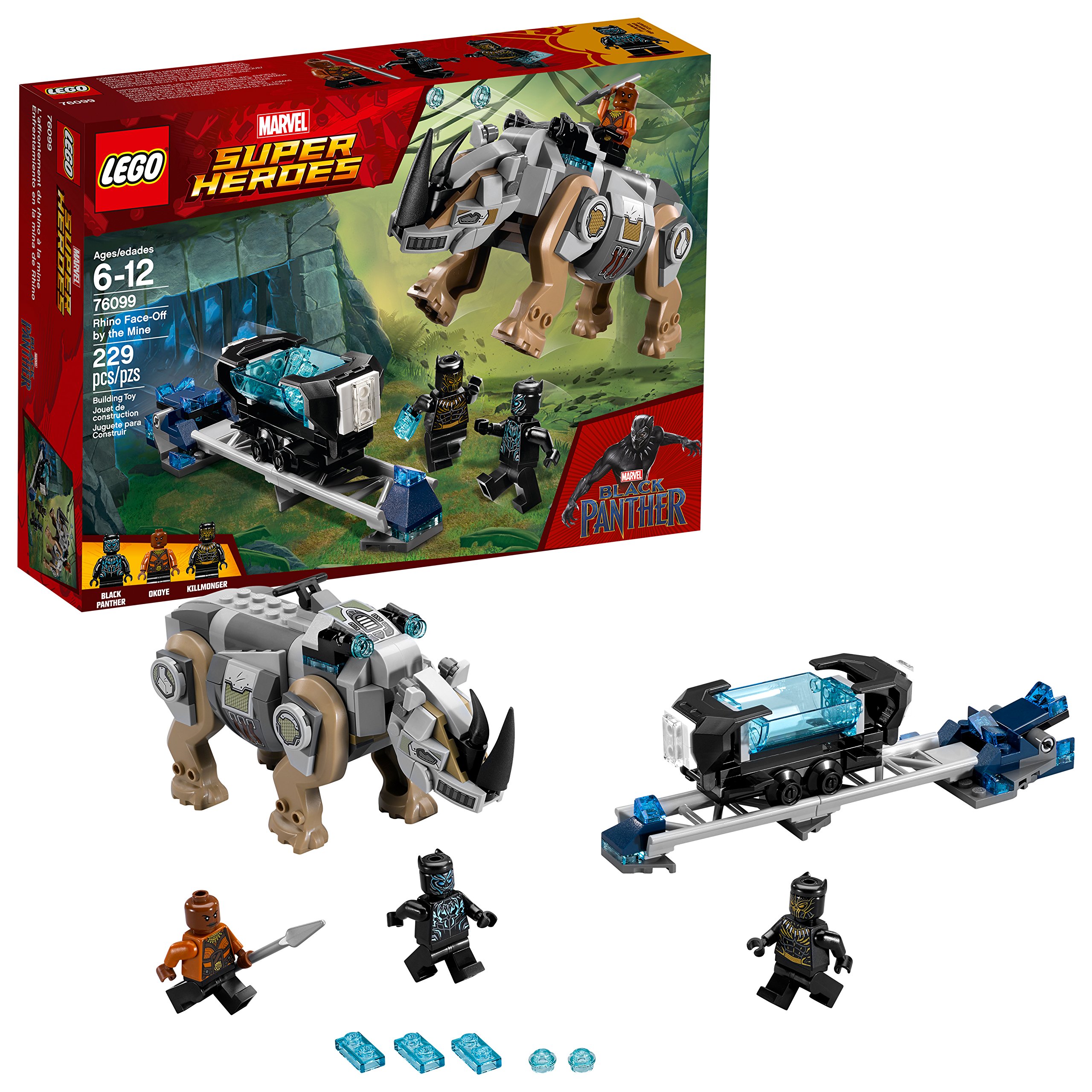 LEGO Marvel Super Heroes Rhino Face-Off 76099 Building Kit (229 Pieces) - Superhero Toy Set for Kids, Creative Play & Collectible Marvel Gift for Boys & Girls Ages 6+ - Perfect for Birthday, Christmas & Role-Playing Adventures