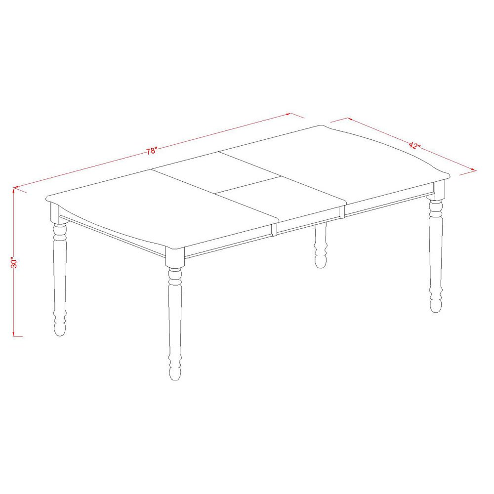 East West Furniture 5-Piece Dining Table Set with Butterfly Leaf & 4 Upholstered Chairs - 42x78 Inch Rectangle Kitchen Table in Linen White & Baby Blue - Perfect for Small Spaces, Breakfast Nooks & Cozy Family Meals