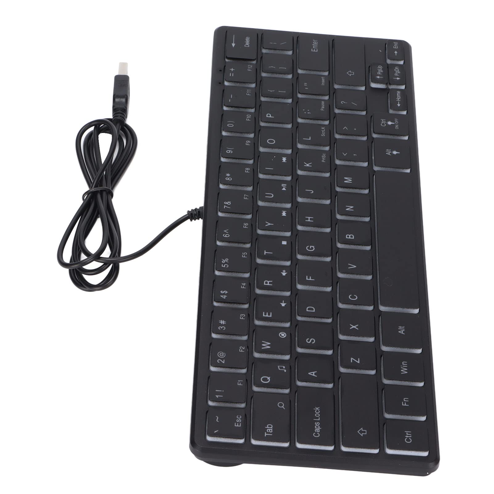 64-Key Wired Mini Gaming Keyboard with RGB Backlight - Compact Mechanical Keyboard for PC, Laptop, Desktop Computer - Perfect for Gaming, Office Work & Typing