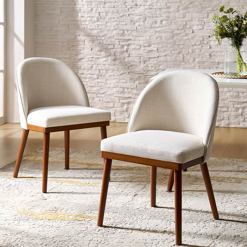 Serta Upholstered Dining Chairs with Solid Wood Legs - Comfortable Modern Kitchen & Dining Room Seating (Set of 2/4/6) for Home, Restaurant, or Office Use