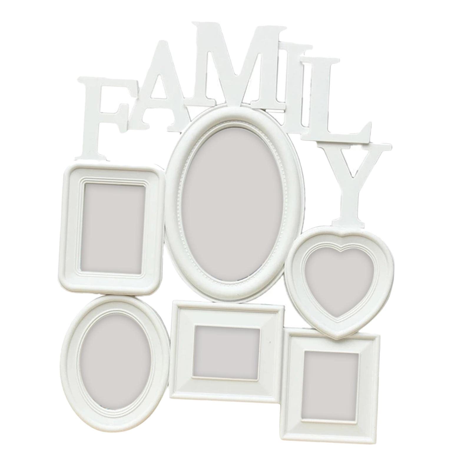 Baoblaze Ornate Family Photo Frame - Freestanding Table Picture Frame with Embossed Design, Perfect Gift for Dad, Home Decor, Headboard Display - Elegant White | Ideal for Living Room, Bedroom & Office Decor