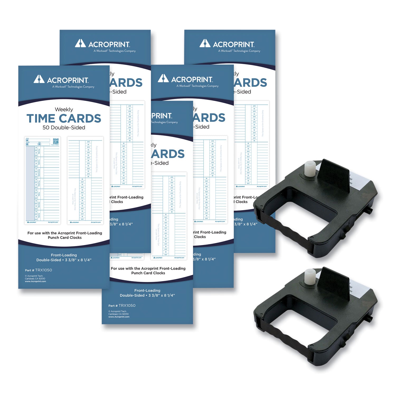 Acroprint® Exp250 Weekly Time Card Accessory Bundle - 2-Sided, 3.38