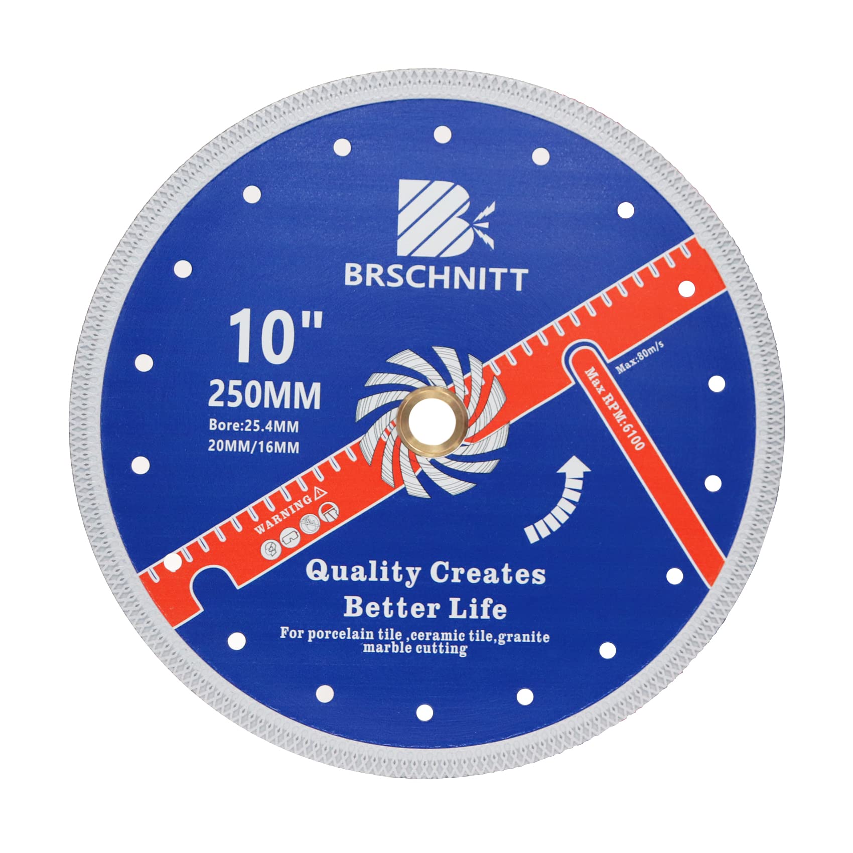 BRSCHNITT 10-Inch (250mm) Super Thin Diamond Porcelain Saw Blade - 1