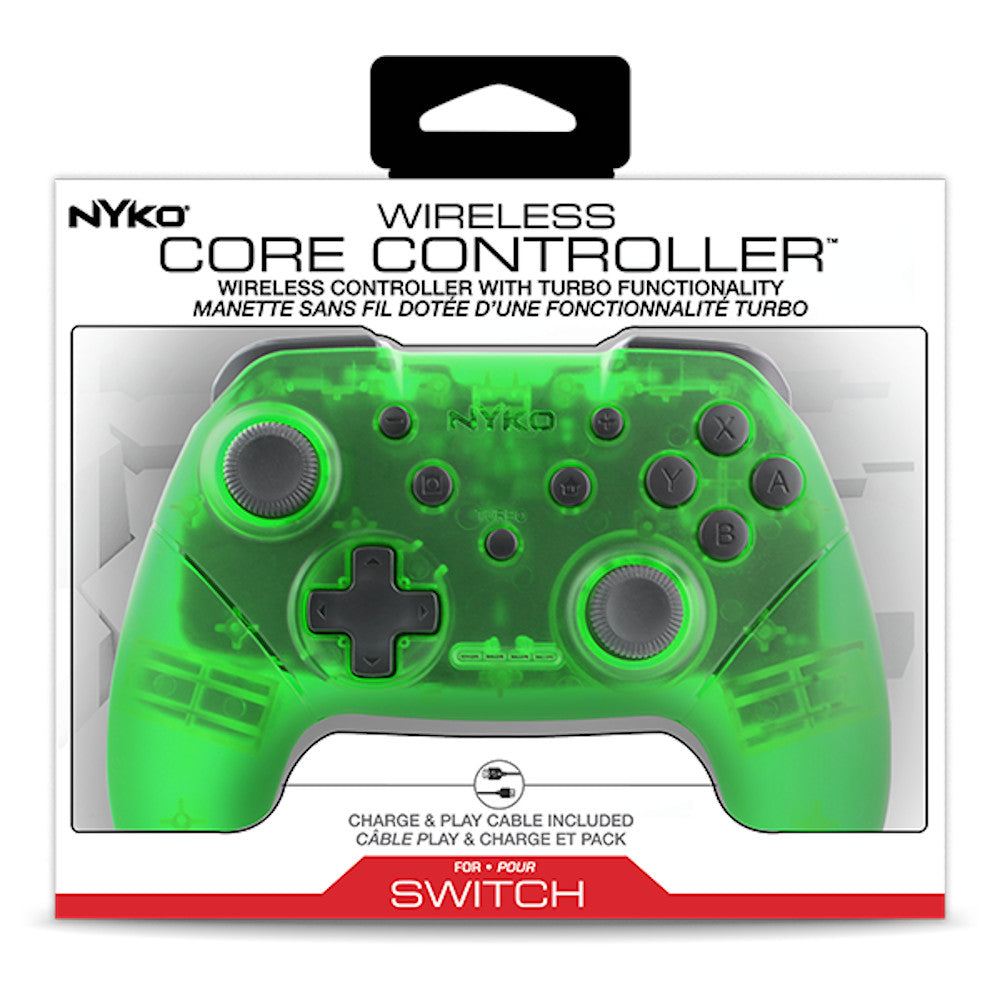 Nyko Wireless Core Controller for Nintendo Switch - Green | Ergonomic Design, Long Battery Life | Perfect for Gaming at Home or On the Go