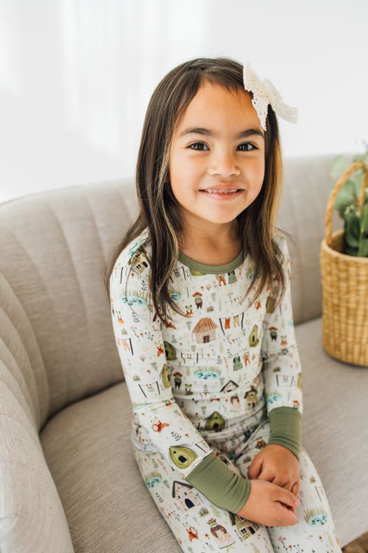 Hoppy Homestead Two Piece Pajama Set for Women - Soft Cotton Sleepwear, Comfortable Loungewear for Nighttime & Relaxation at Home