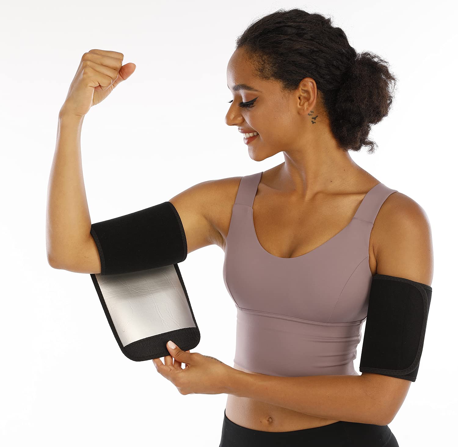 LARDROK Sauna Sweat Arm Trimmer Bands for Women - Weight Loss Arm Shaper Wraps for Workout & Toning Flabby Arms | Perfect for Gym, Yoga, and Home Fitness Training