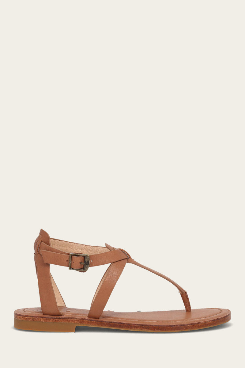 Taylor Women's Leather Sandals - Comfortable Tan Casual Strappy Sandals for Walking, Beach & Summer Outfits