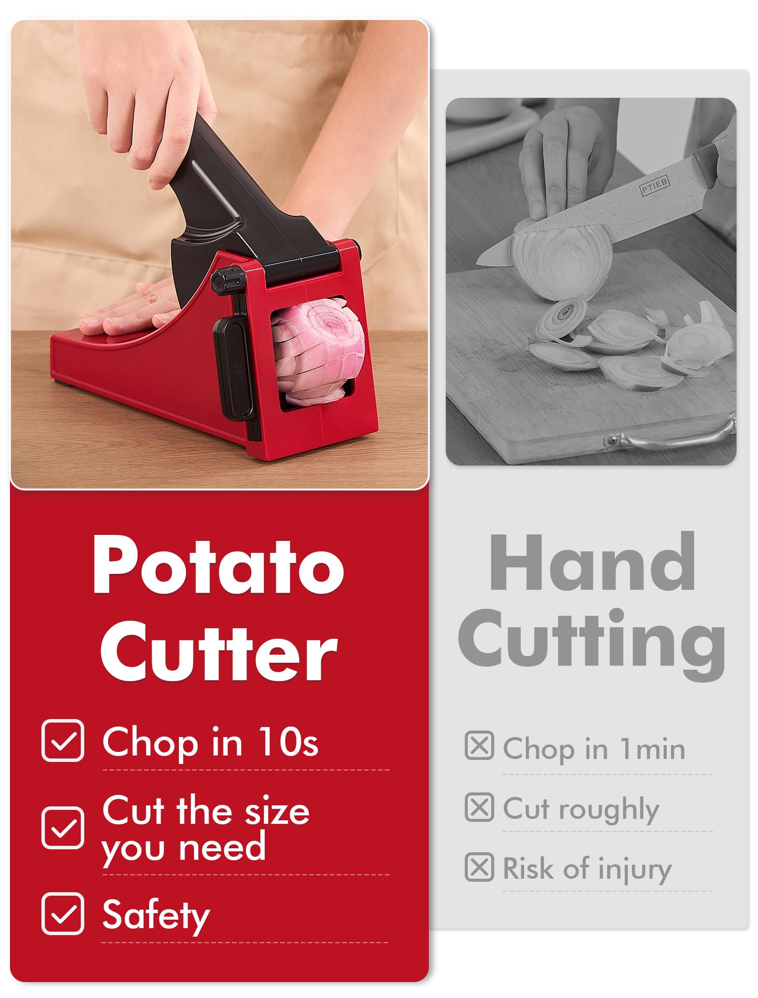 Geedel Professional French Fry Cutter - Stainless Steel Potato Slicer for Perfect Fries, Carrots, Cucumbers & More | Ideal for Home Cooking, Restaurants & Meal Prep