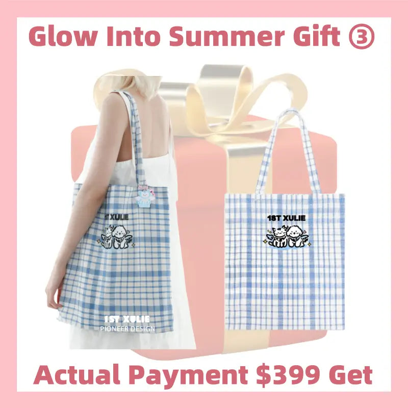 Glow Into Summer Gift Set - Cute Exclusive Tote Bag with $399 Value | Perfect for Beach Trips, Picnics & Summer Outings