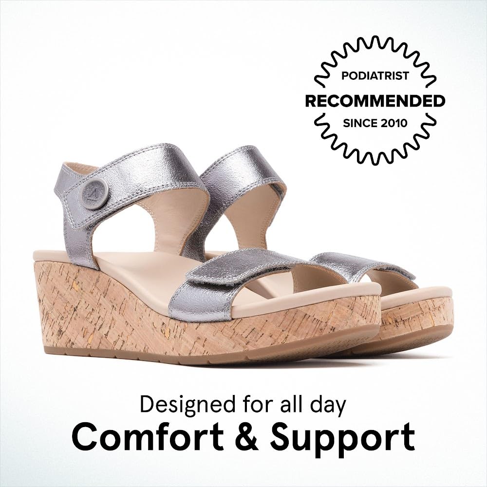 ABEO Riviera Arch Support Sandals for Women - Comfortable Walking Sandals with Metatarsal Pads & Ball of Foot Pain Relief - Perfect for Travel, Work & Everyday Wear