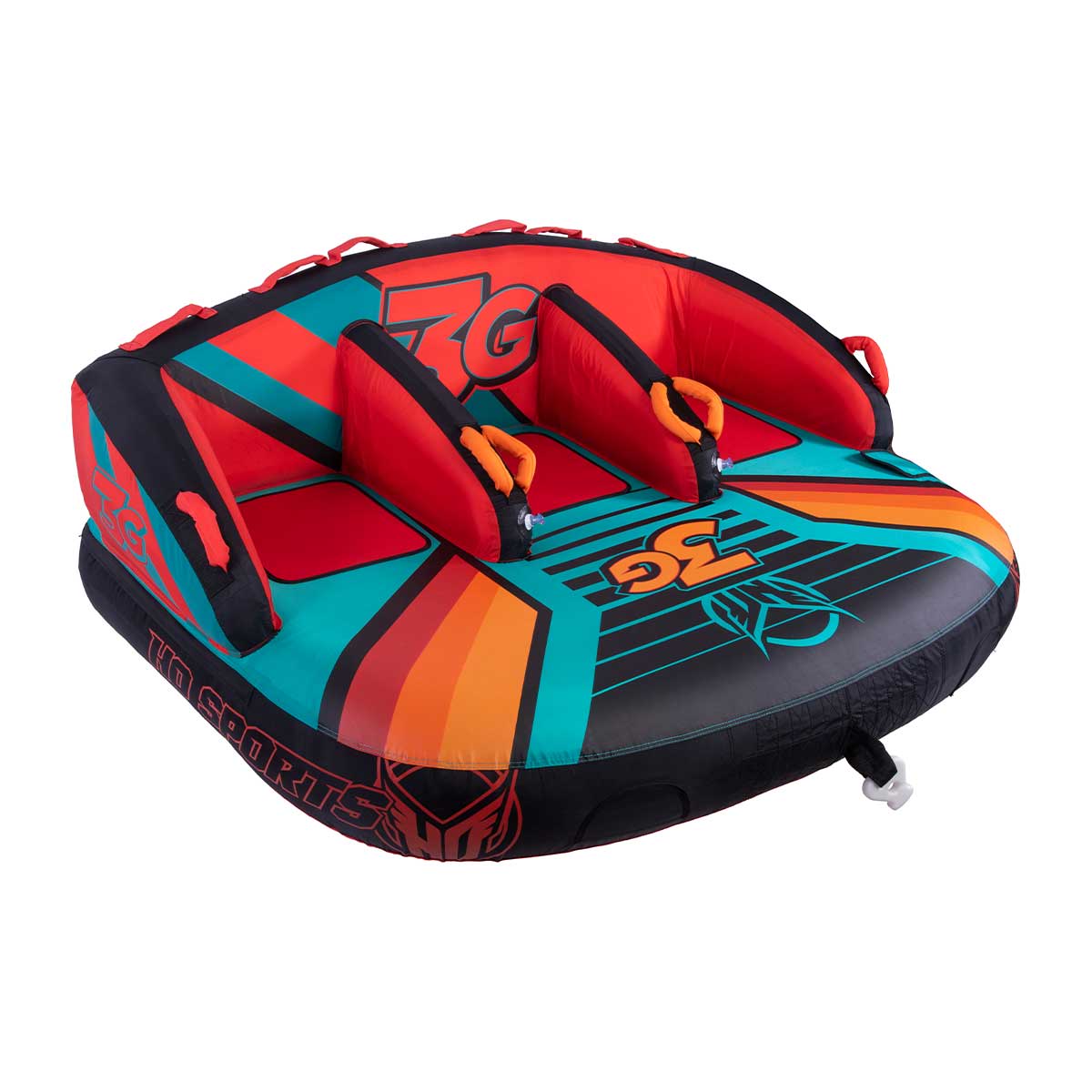 3G Towable Tube for 3 Riders - Heavy Duty Inflatable Water Tube for Boating, Lake & Beach Fun - Perfect for Family & Friends Outdoors