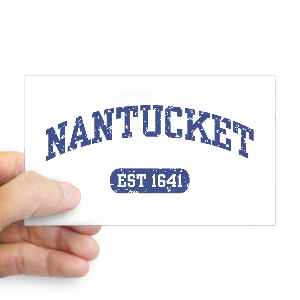 Nantucket EST 1641 Rectangle Bumper Sticker - Durable Car Decal for Windows, Laptops & Water Bottles - Perfect for Beach Towns, Coastal Decor & New England Pride