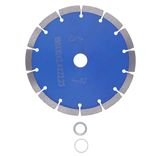 65Mn Manganese Alloy Steel Ultra Thin Circular Saw Blade 180x10x2.4x22.23mm with Washers - Professional Cutting Wheel for Marble, Granite, Concrete Tiles - Perfect for Stone Masonry, Tile Installation & Construction Projects