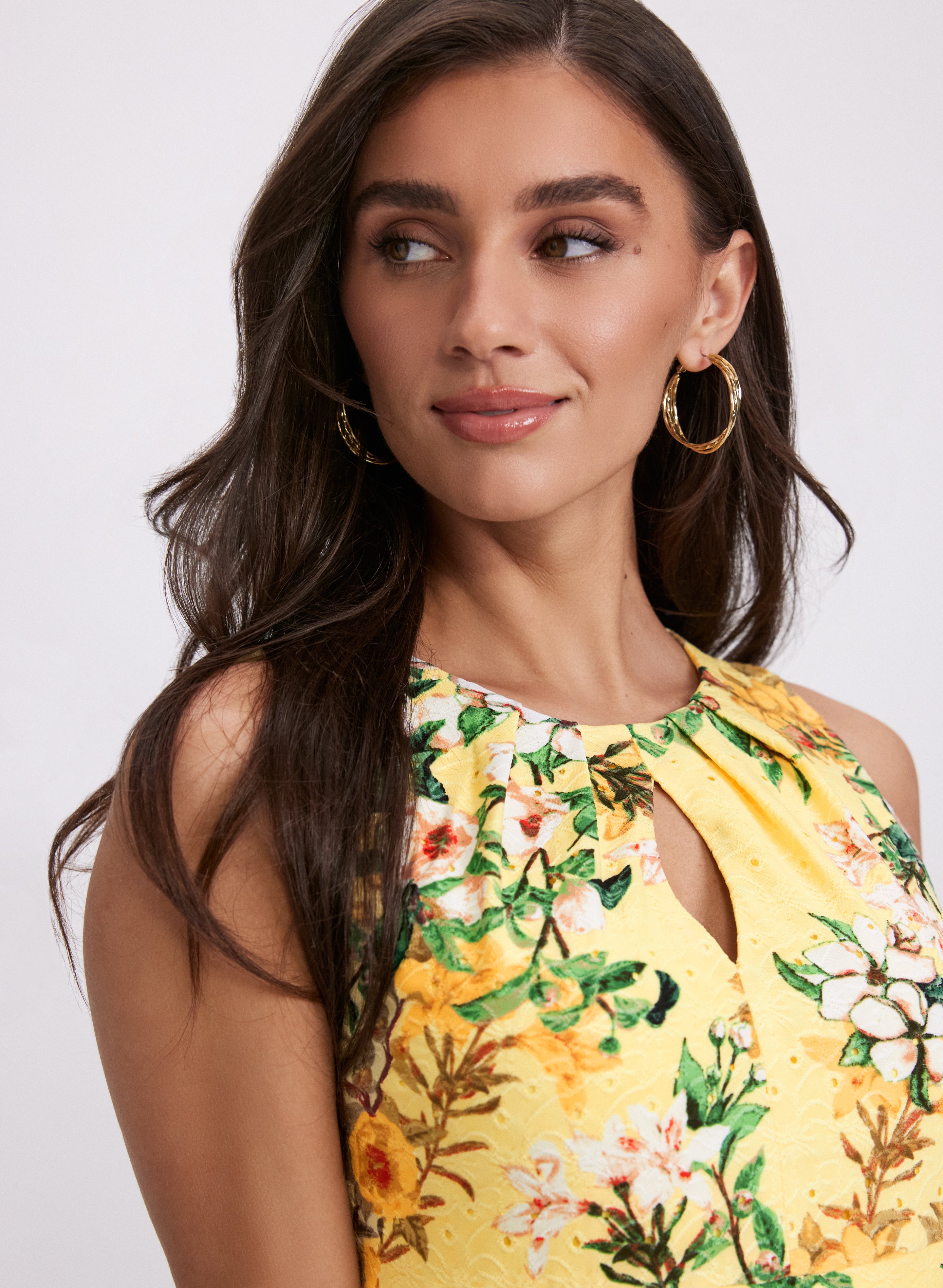 Floral Eyelet Lace Dress for Women - Summer Boho Maxi Dress with Embroidery - Perfect for Beach Wedding, Vacation & Outdoor Party