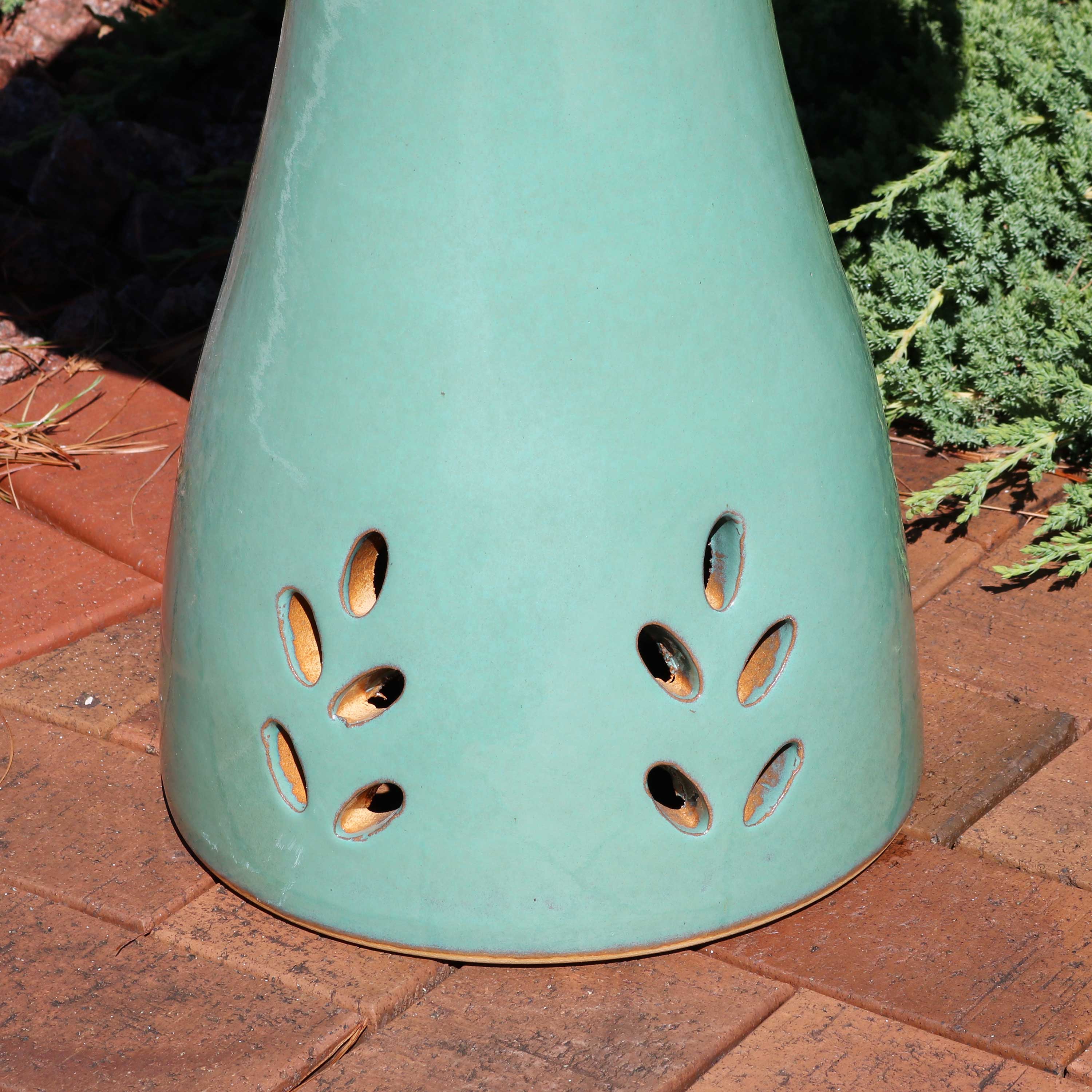Sunnydaze Glazed Ceramic Classic Outdoor Bird Bath - Garden Decoration for Attracting Wild Birds - Perfect for Backyard, Patio, and Lawn Decor