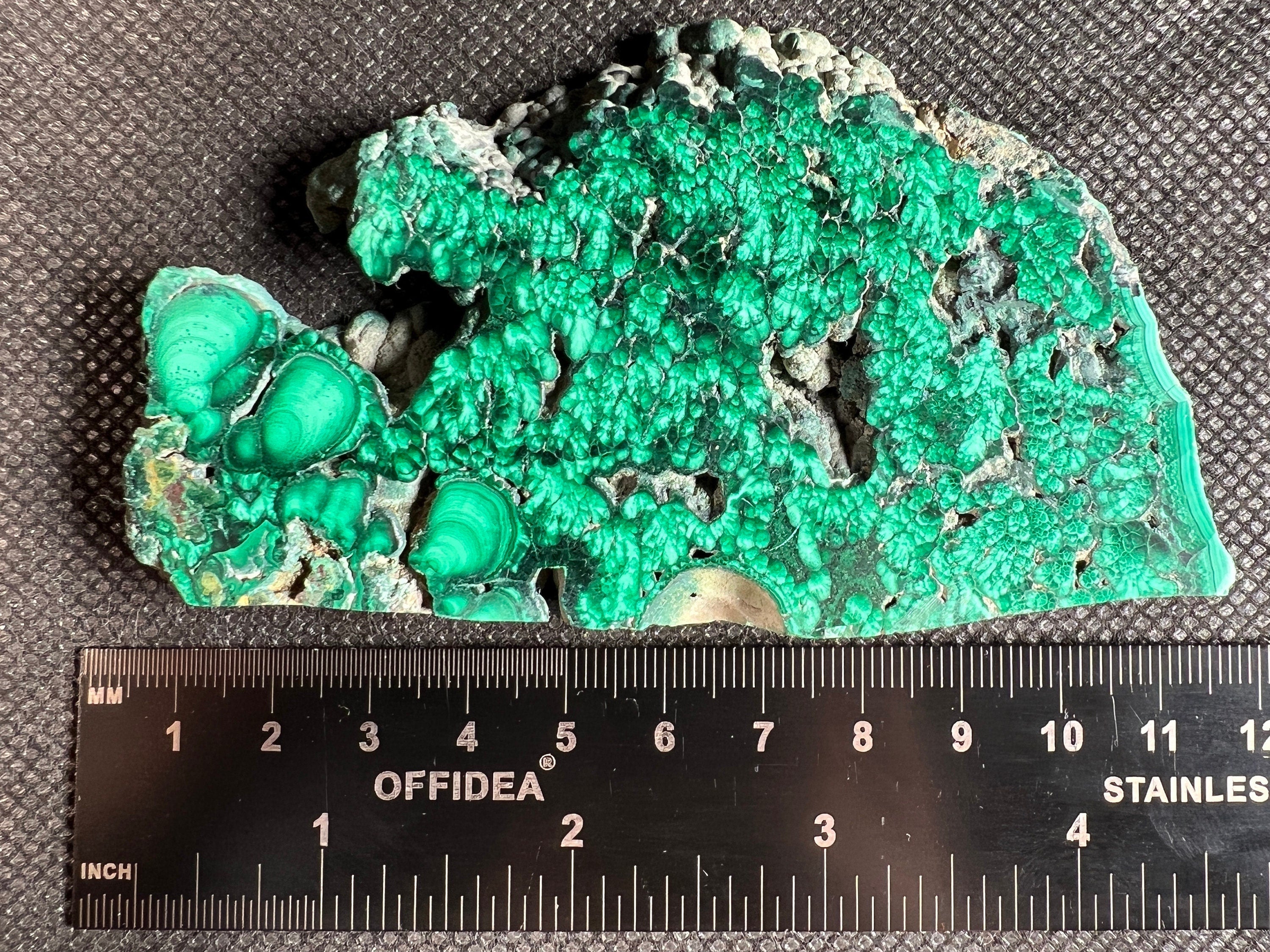 Natural Green Malachite Crystal Slab - Premium Stone for Jewelry Making, Unique Handcrafted Gift, Elegant Home Decor (50403) - Perfect for Meditation Spaces, Healing Crystals Collection & Luxury Interior Design