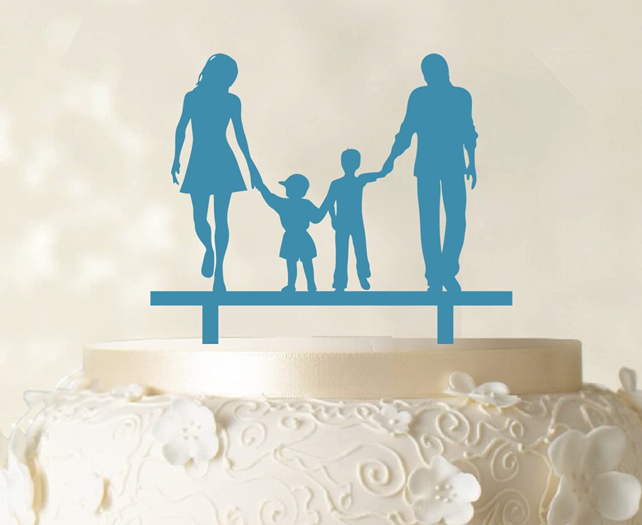 Personalized Wedding Cake Topper with Family Silhouette - Customizable Cake Decorations for Weddings, Anniversaries & Special Occasions - 6