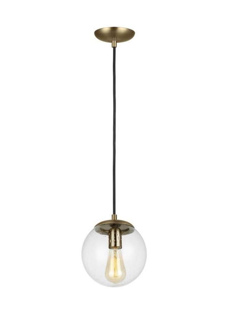 Generation Lighting 6501801EN7-848 Leo Modern Hanging Globe Pendant Light Fixture in Satin Brass - Elegant Dining Room & Kitchen Island Lighting for Contemporary Homes
