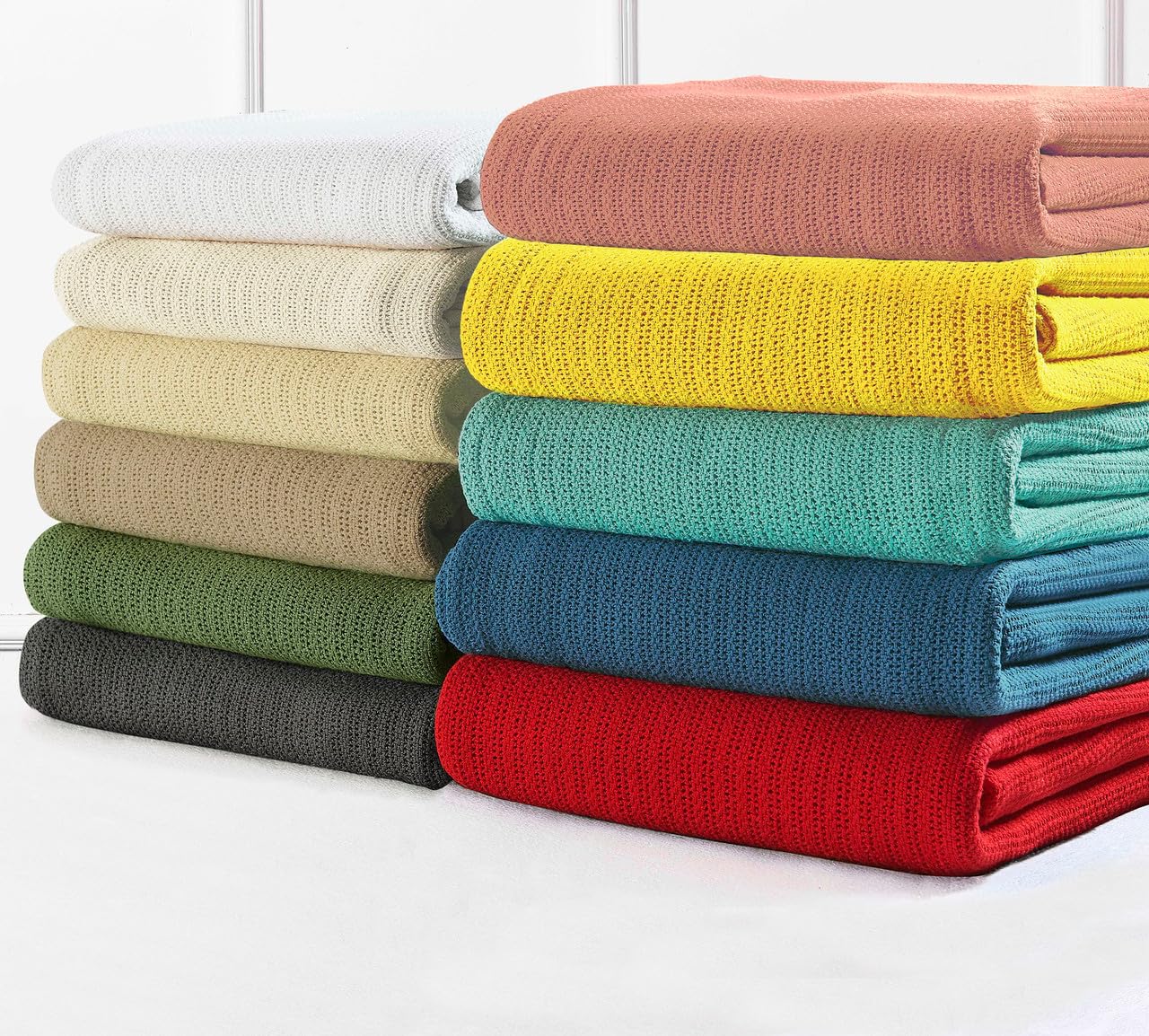 Fiesta Queen Size Blanket - Ultra Soft Thermal Cotton Blanket for Bed, Couch & Travel (Full/Queen Size, Lapis Blue) - Perfect for Cozy Nights, Guest Rooms & Winter Snuggling