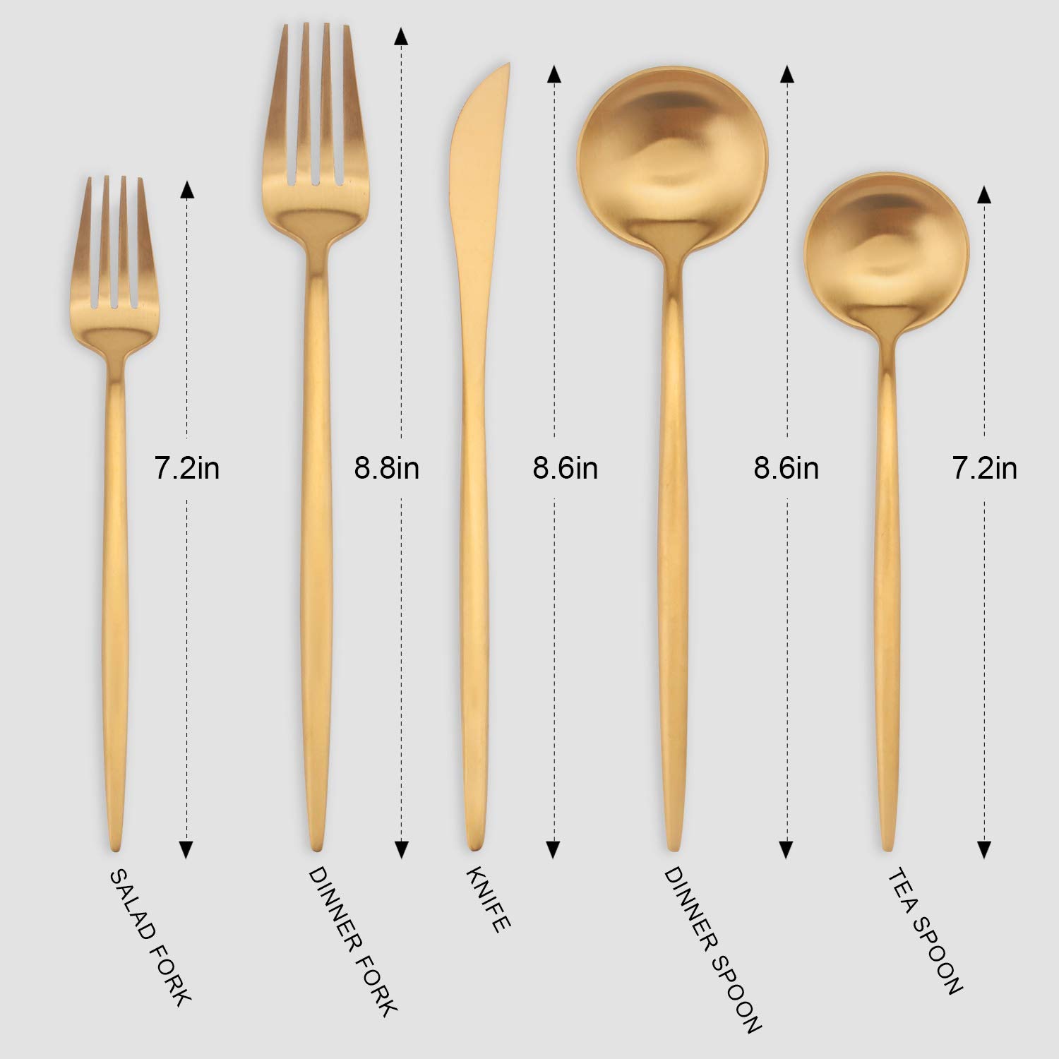 Premium Matte Gold Silverware Set - Vanys 30-Piece Stainless Steel Flatware Set for 6, Elegant Cutlery with Knives, Spoons & Forks, Satin Finish - Perfect for Dinner Parties, Wedding Gifts & Upscale Dining