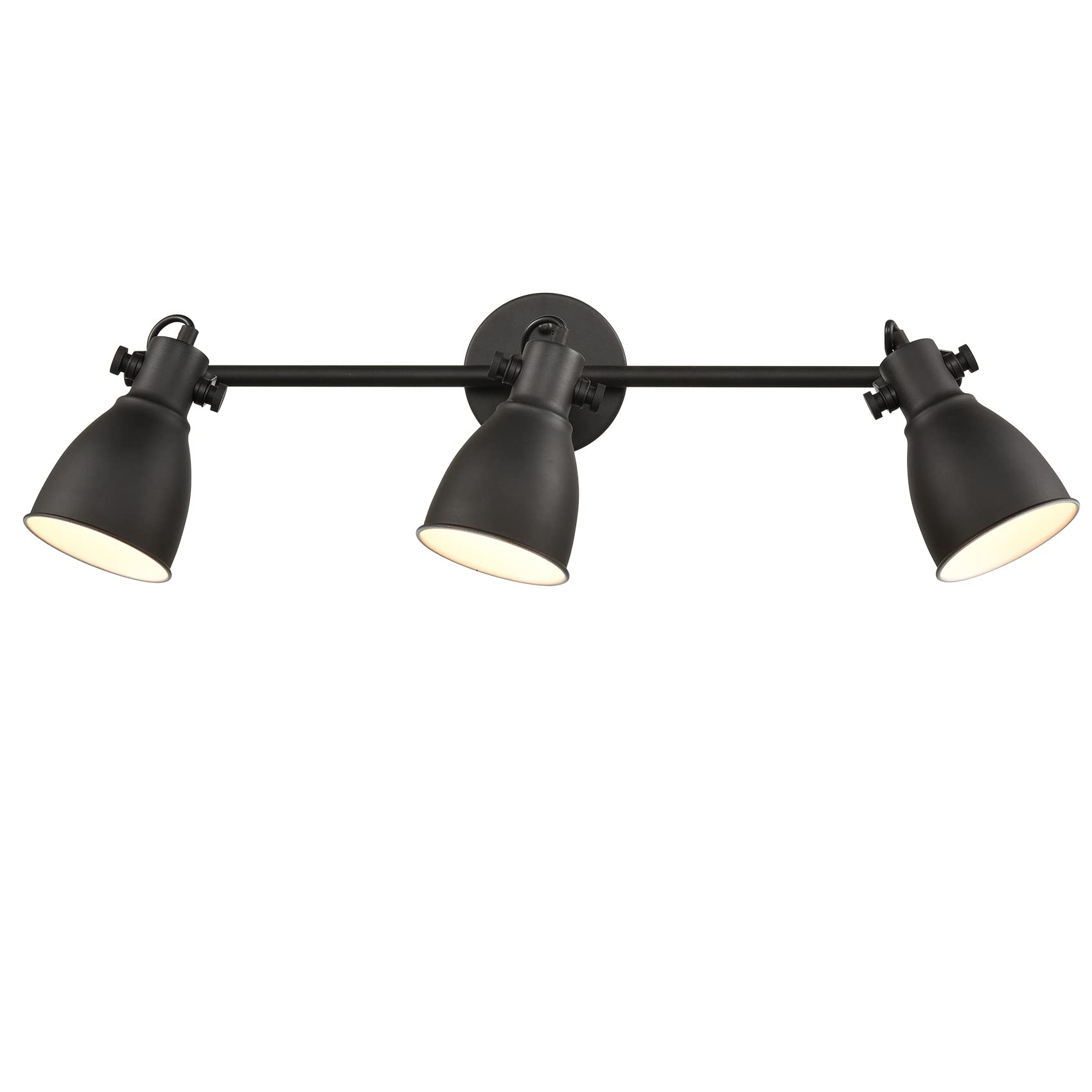 YUBOLE 3-Light Industrial Wall Sconce - Matte Black Track Lighting for Wall Mount or Ceiling - Modern Metal Wall Lighting Fixture for Living Room, Bedroom, Restaurant & Office Decor