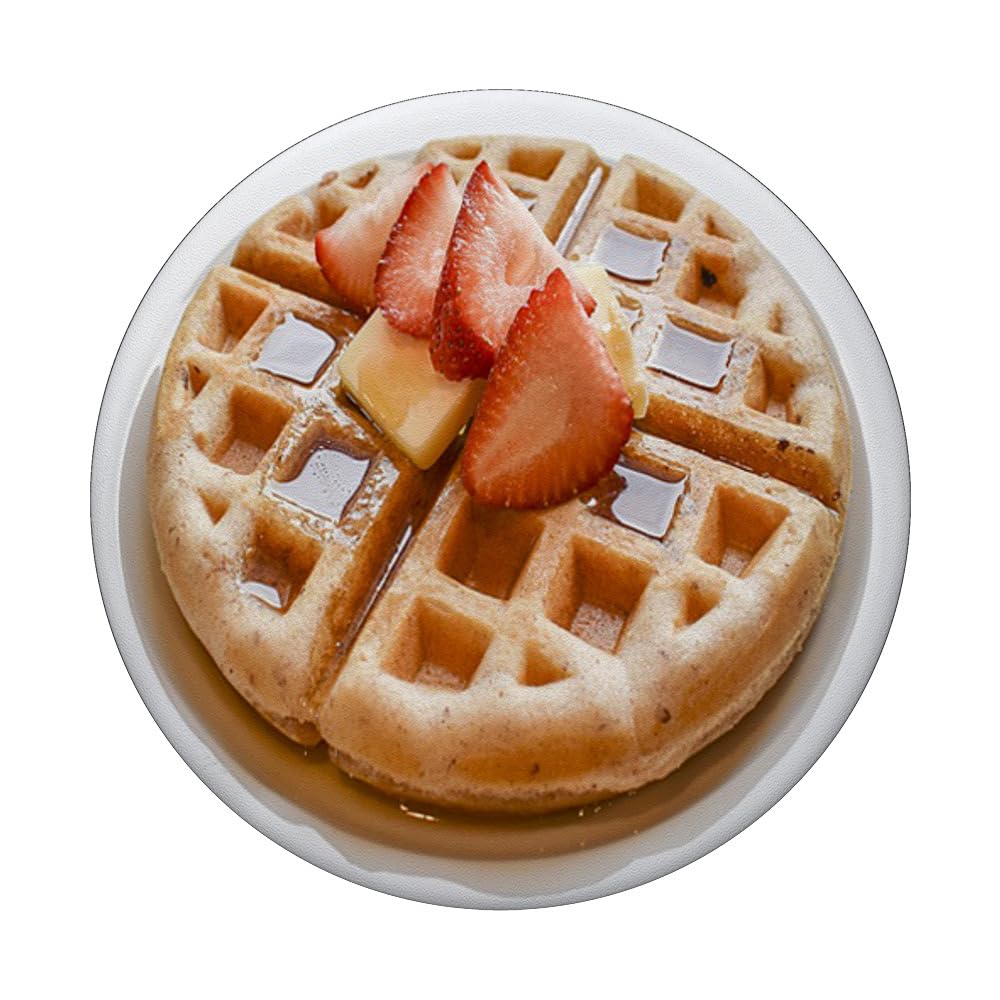 Waffle with Butter and Strawberries PopSockets Standard PopGrip - Perfect for Waffle Lovers, Breakfast Enthusiasts & Phone Accessory Fans | Great for Home, Office & Travel