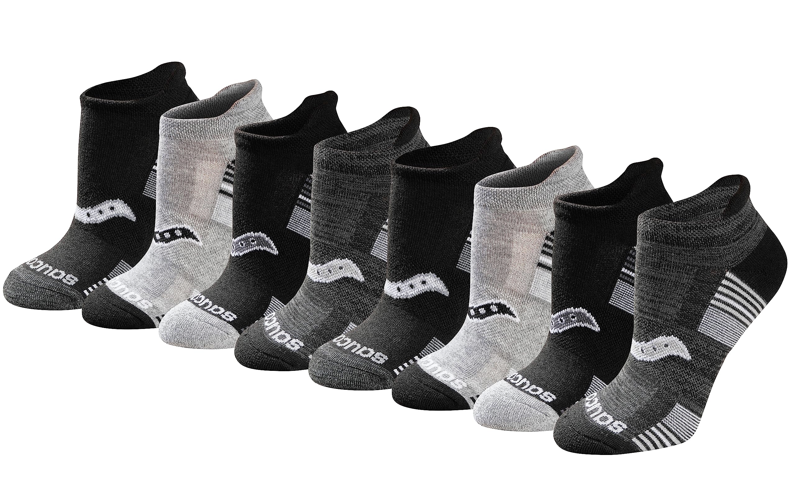 Saucony Women's Multipack Performance Heel Tab Athletic Socks - 3/6 Pairs Moisture-Wicking Running Socks for Workout, Gym & Sports - Comfortable Cushioned Socks for Women Athletes