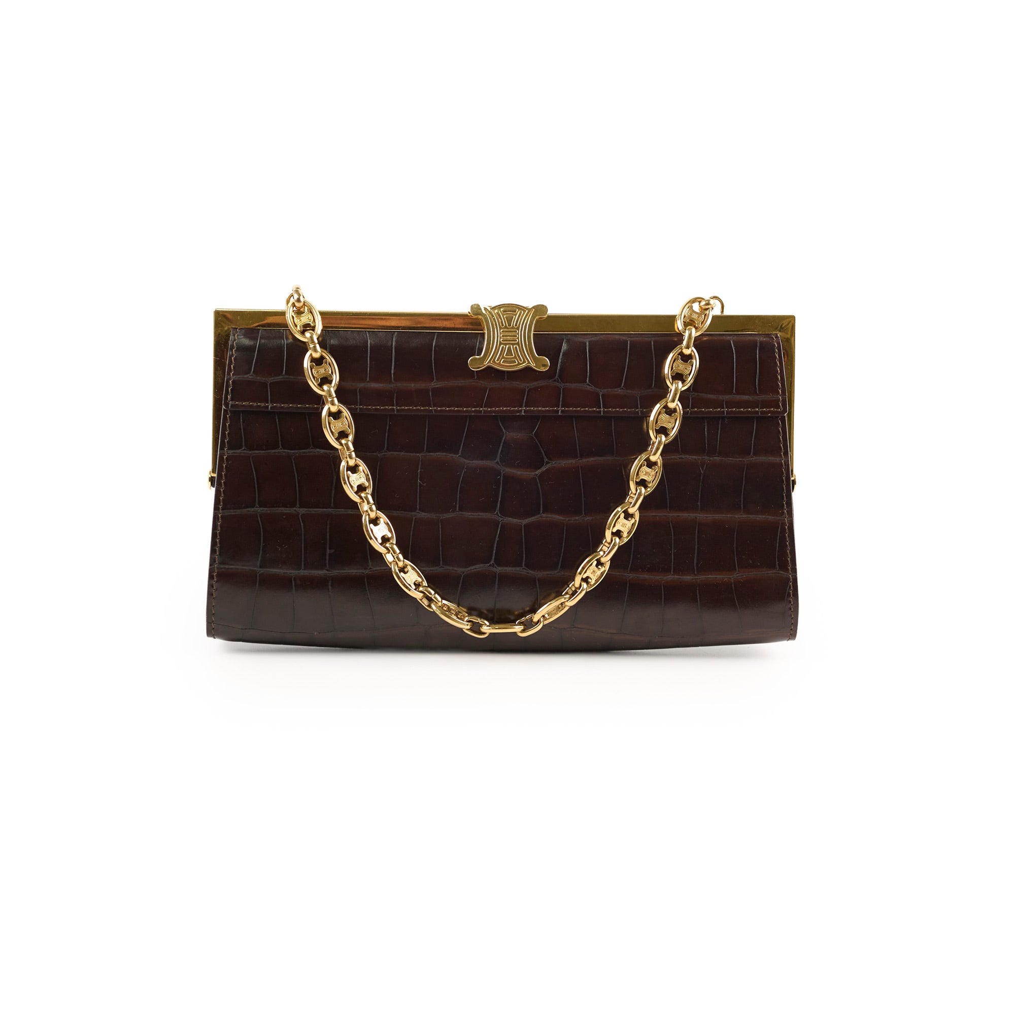 Celine Vintage Triomphe Shoulder Bag for Women | Genuine Leather Crossbody Purse | Fashionable Retro Handbag for Daily Use, Work & Evening Out
