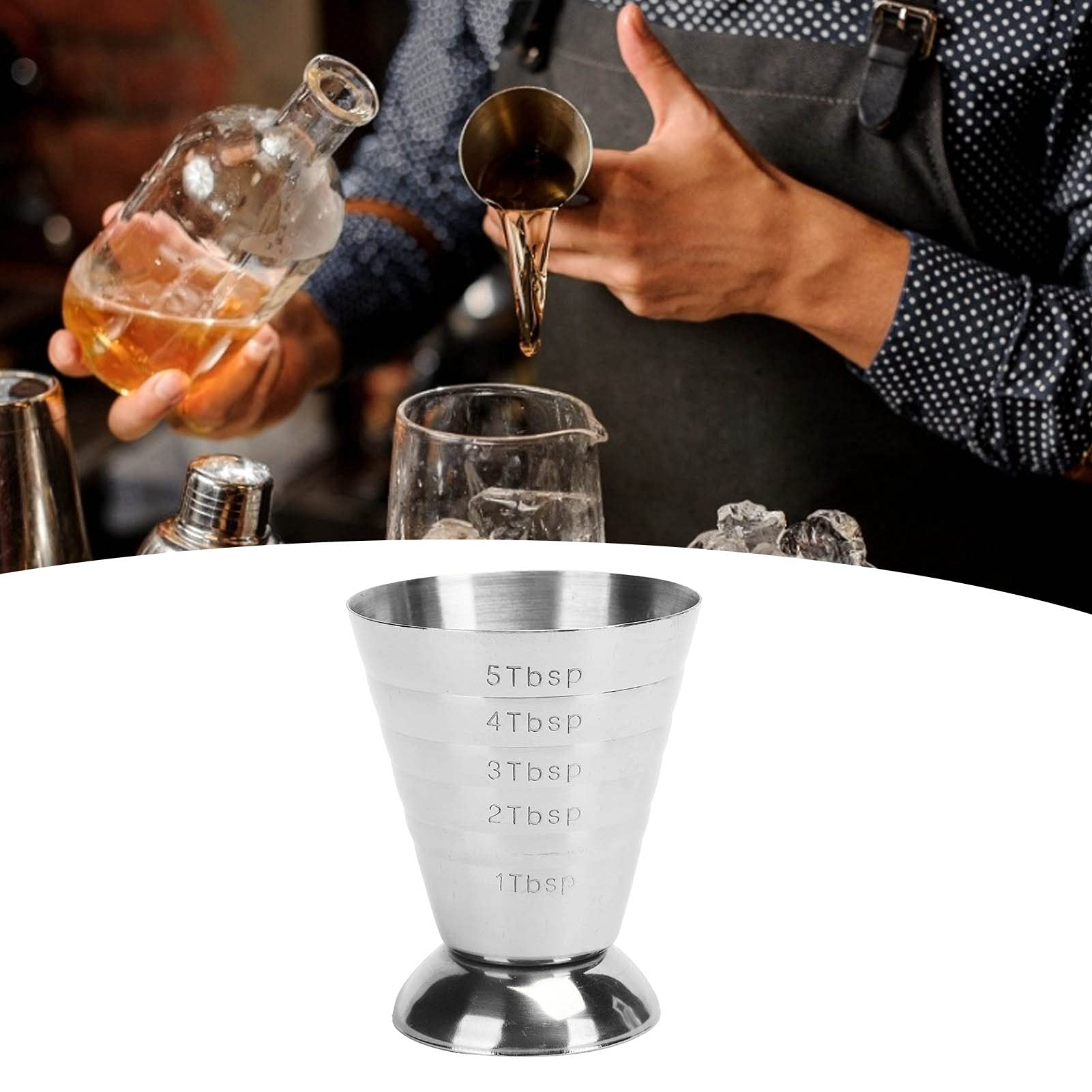 75ml 2.5oz Stainless Steel Measuring Cup with Scale - Professional Cocktail Jigger for Bartenders, Home Bars & Restaurants - Multi-Purpose Ounce Cup for Mixing Drinks, Cooking & Baking - Perfect for Bars, Hotels, Cafes & KTVs