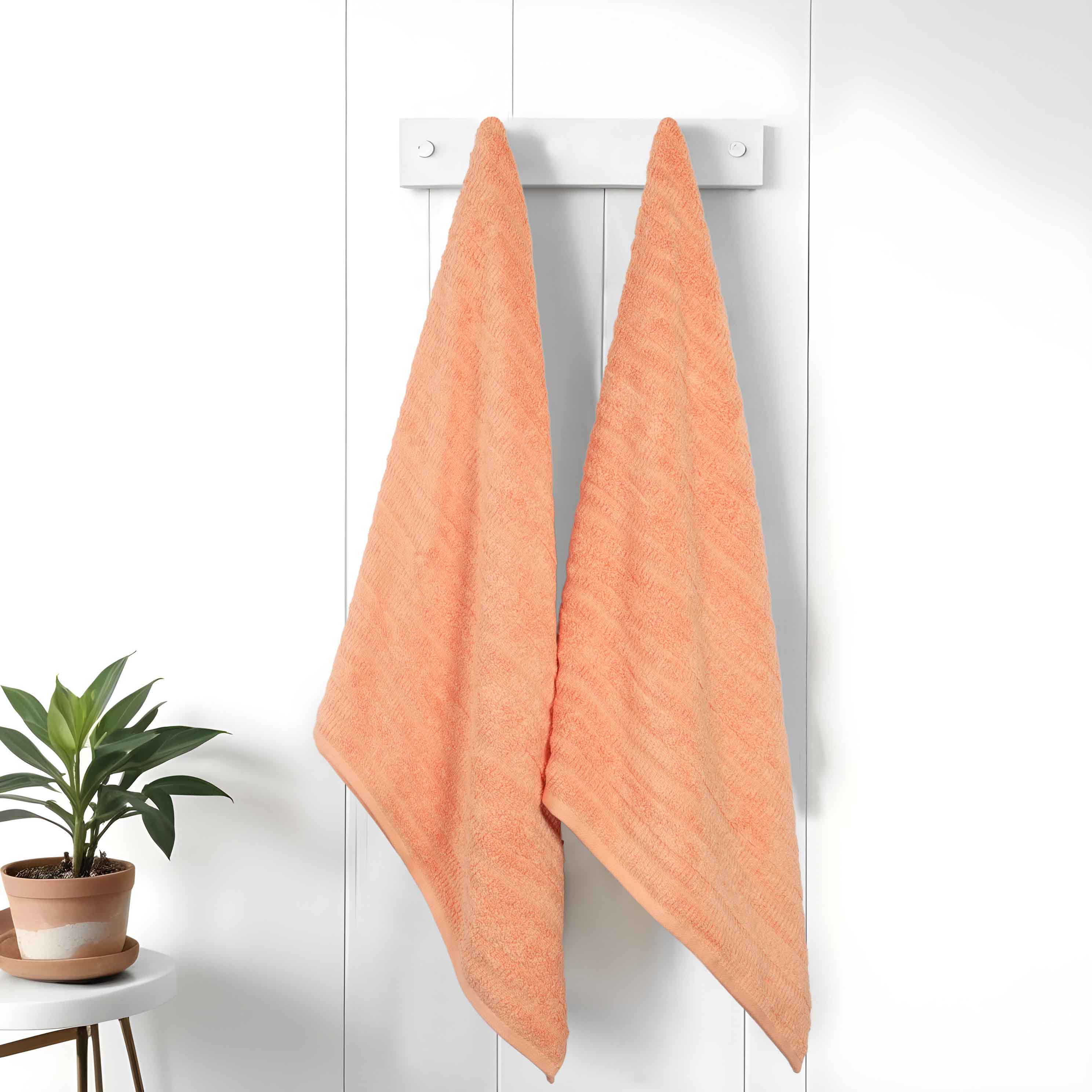Premium Mika Smart Twist Cotton Bath Sheets - Ultra Soft & Absorbent, Set of 2 - Luxury Vertical Ribbed Design for Spa, Hotel & Home Bathroom Use