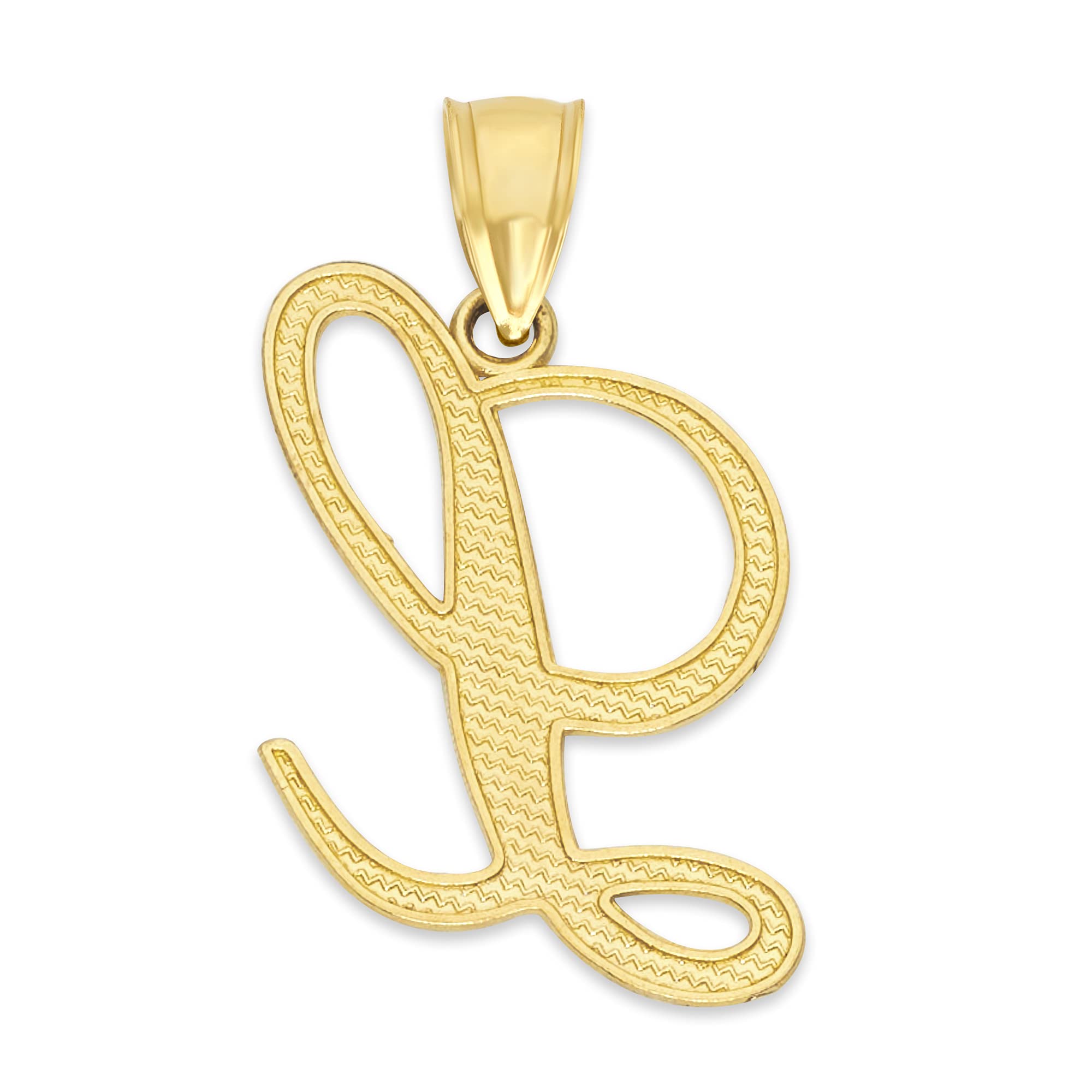 10K Solid Gold Cursive Initial Necklace - Personalized Letter Pendant Custom Jewelry for Women, Dainty Rolo Chain - Perfect Gift for Birthday, Anniversary, Valentine's Day & Mother's Day