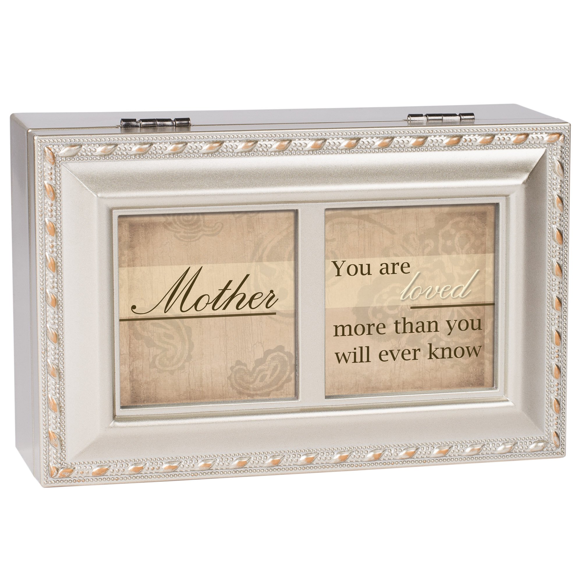 Elegant Mother Champagne Silver Petite Music Jewelry Box - Plays 'You Light Up My Life' - Perfect for Gifts, Keepsakes & Home Decor