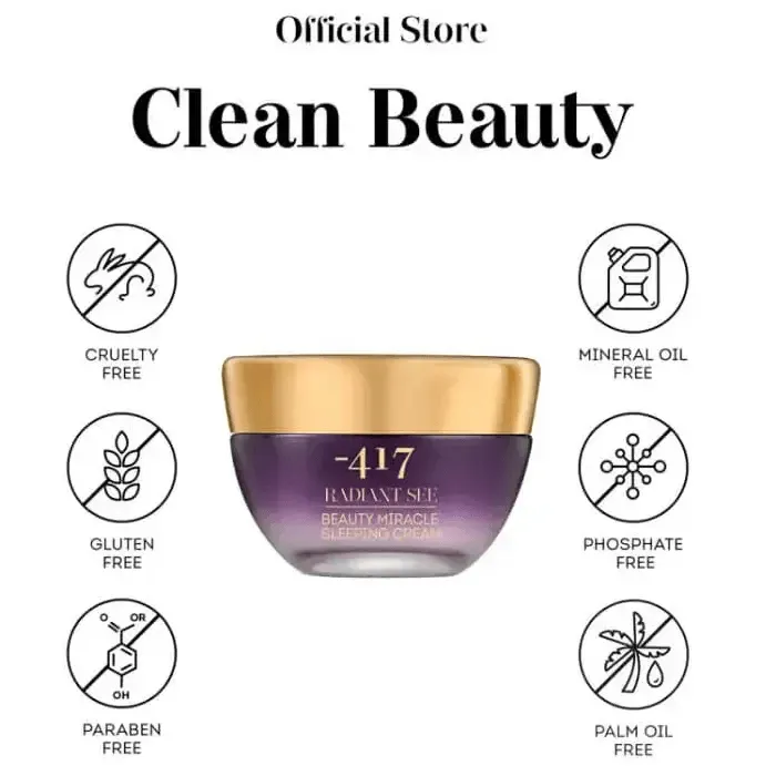 Minus 417 Dead Sea Mineral Sleeping Face Cream - Overnight Hydration & Anti-Aging Night Moisturizer for Dry Skin | Perfect for Nighttime Skincare Routine & Travel Beauty Essentials