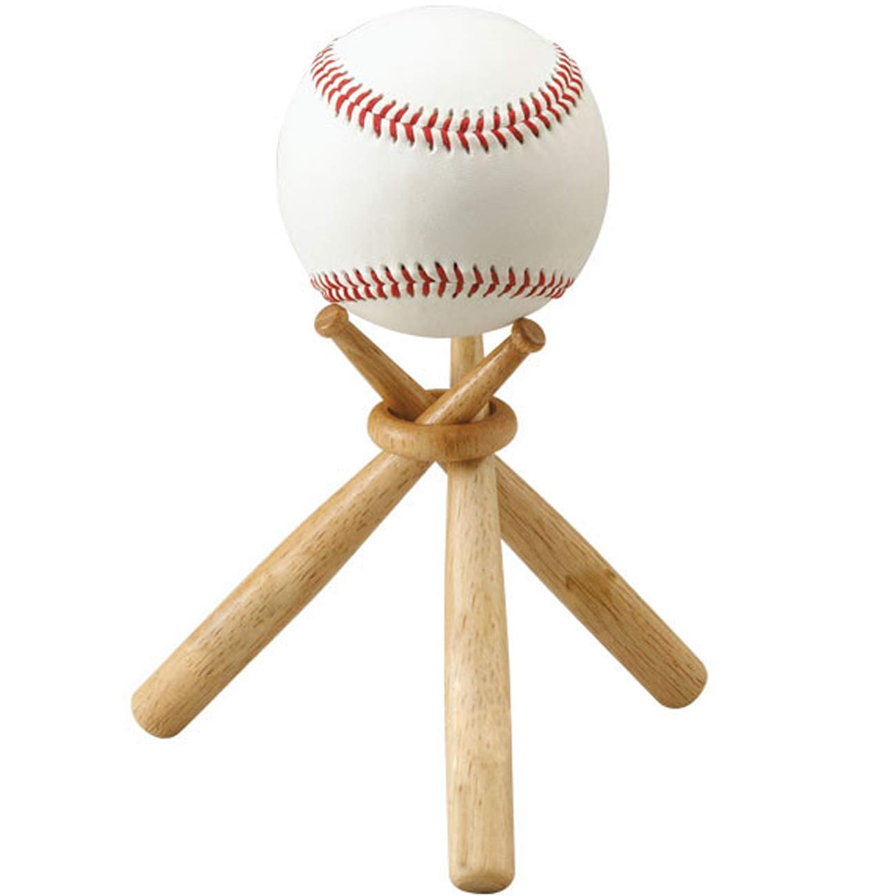 TIHOOD Wooden Baseball Stand Holder - Display Stand for Baseball Bats, Balls & Gloves - Perfect for Home Decor, Sports Room, and Fan Collections
