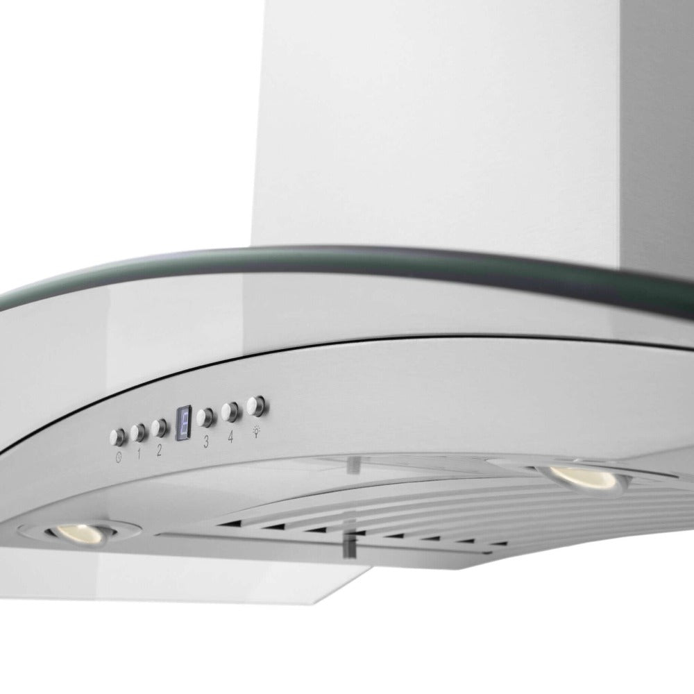 ZLINE KN4 Stainless Steel and Glass Convertible Wall Mount Range Hood - 36 Inch Kitchen Ventilation for Gas & Electric Stoves - Perfect for Modern & Farmhouse Style Kitchens