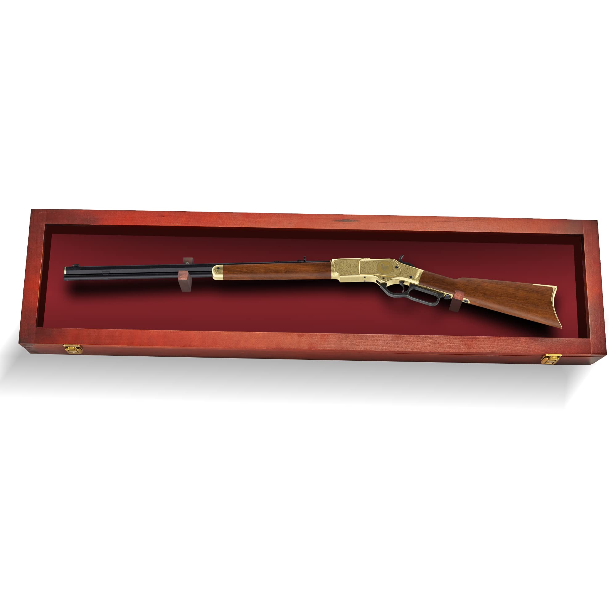 Lockable Gun Display Case for Rifles & Shotguns - Acrylic Door Wall Mount Cabinet for Firearms & Swords - Perfect for Home Security, Hunting Gear Storage, and Weapon Collection Display