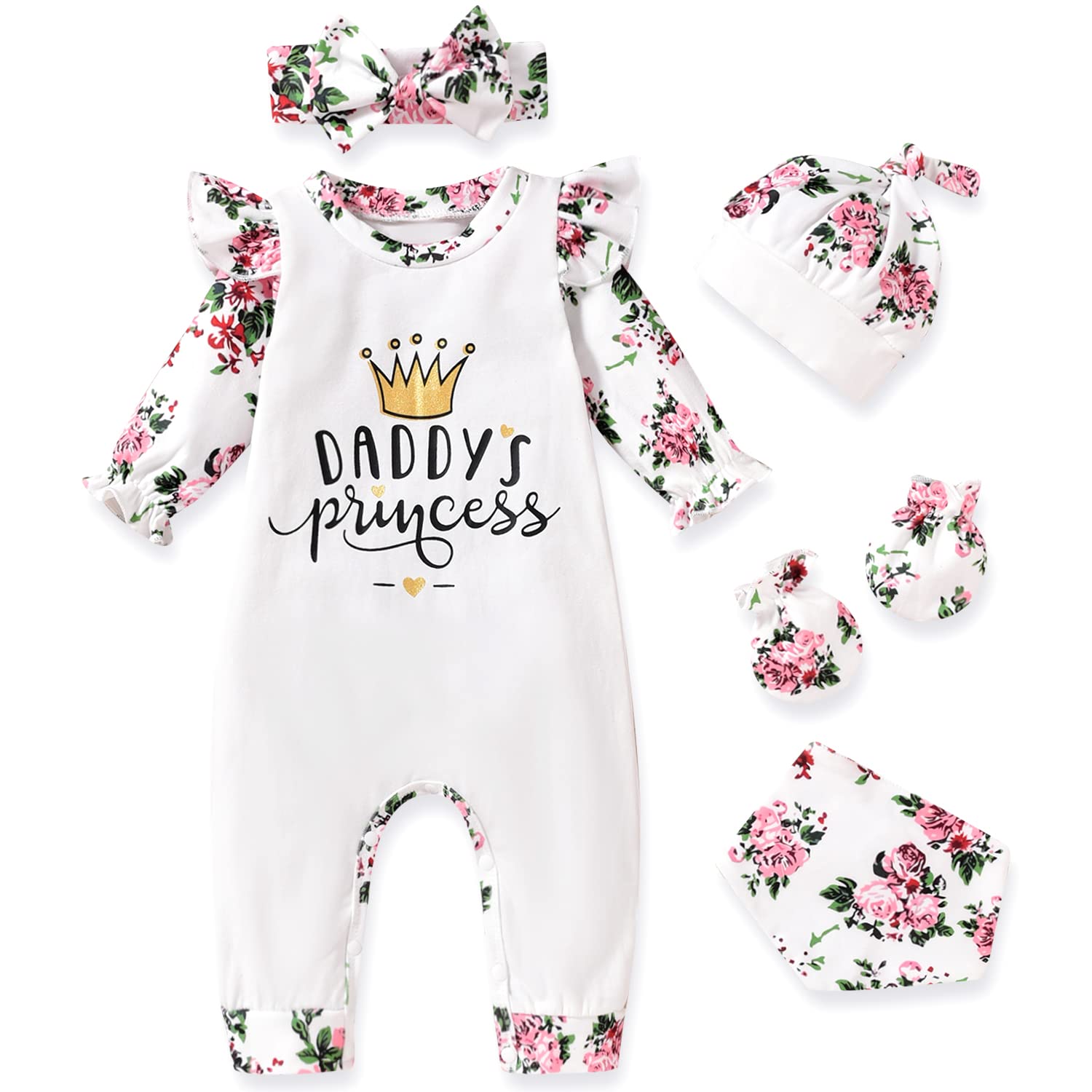 Aalizzwell Baby Girls Romper Outfit - Cute Summer Clothes with Matching Headband - Perfect for Playdates, Beach Trips & Photo Shoots