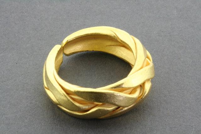 Elegant Gold Plated Braided Ring for Women - Perfect for Weddings, Parties & Everyday Wear