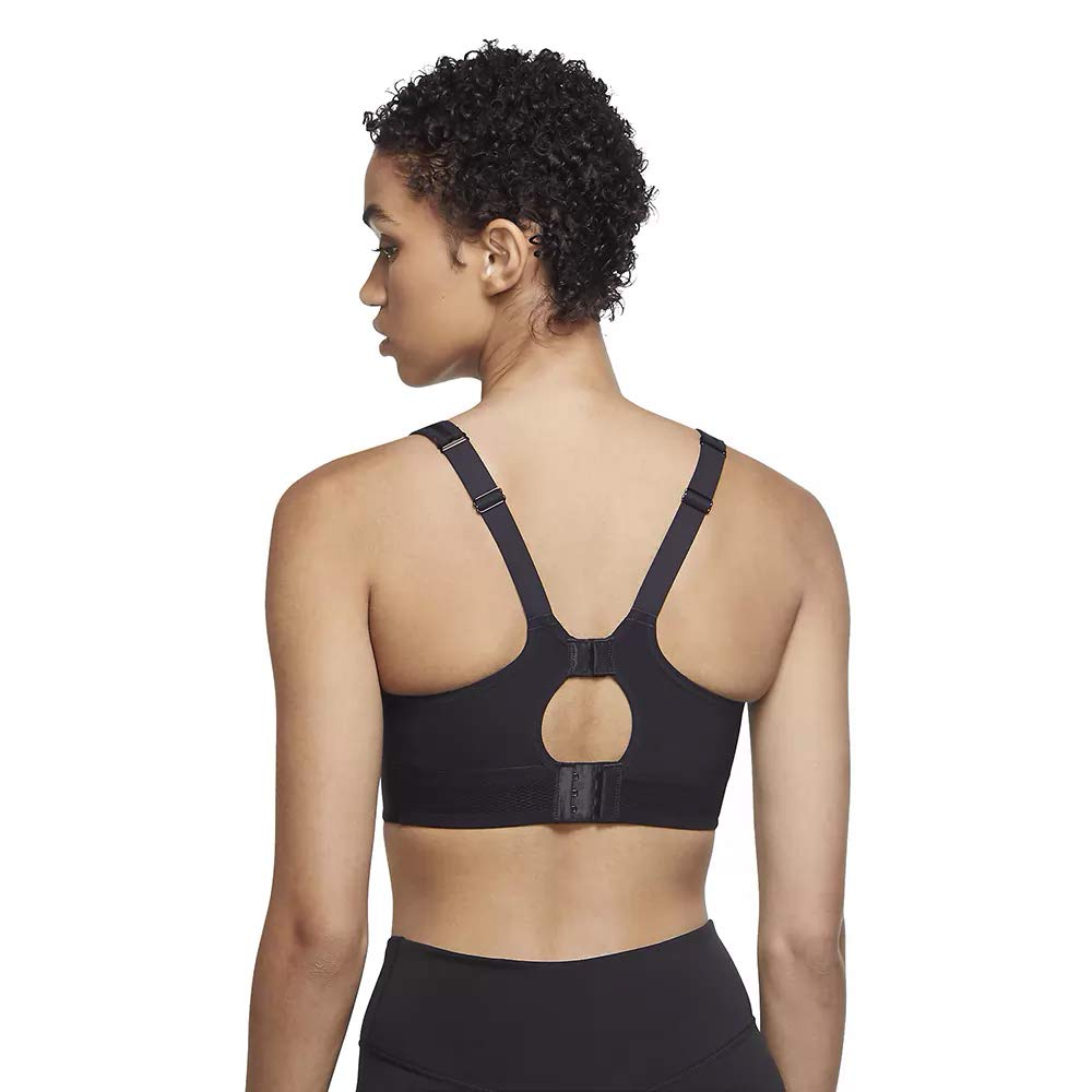 Nike Women's Alpha High Support Sports Bra - Moisture-Wicking Nylon/Spandex Blend for Running, Yoga & Gym Workouts - CU7508 Black (Small)