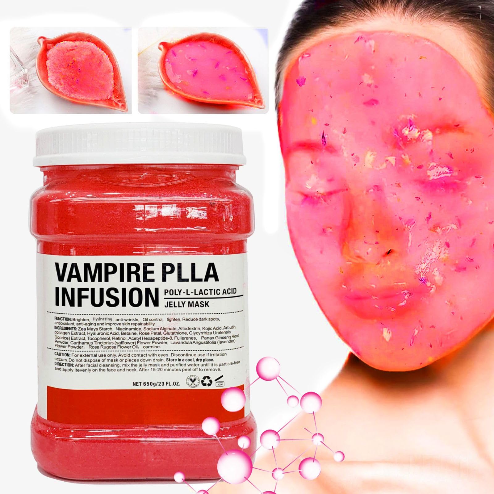 Vajacial Hydro Jelly Mask Powder - Professional Face Mask for Women & Teens - Spa & Home Use