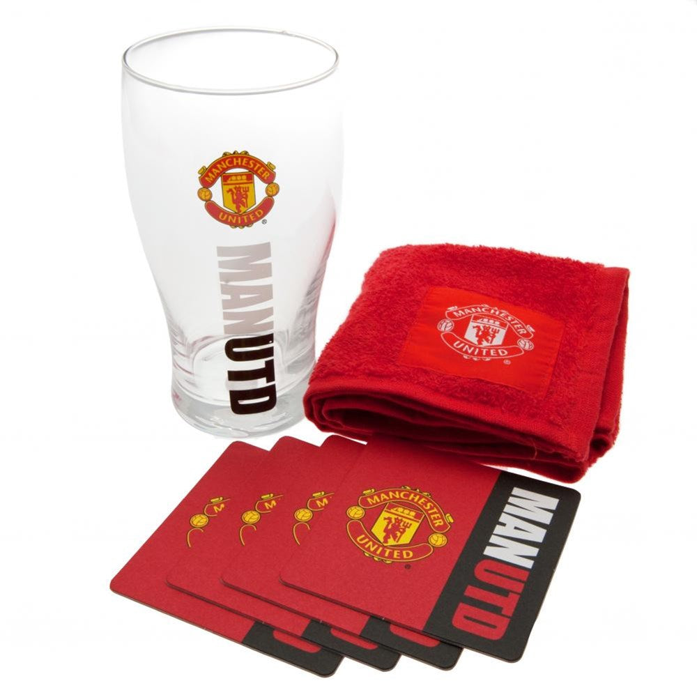 Manchester United Mini Bar Set - Official Licensed Football Fan Gift for Home & Game Day Decor