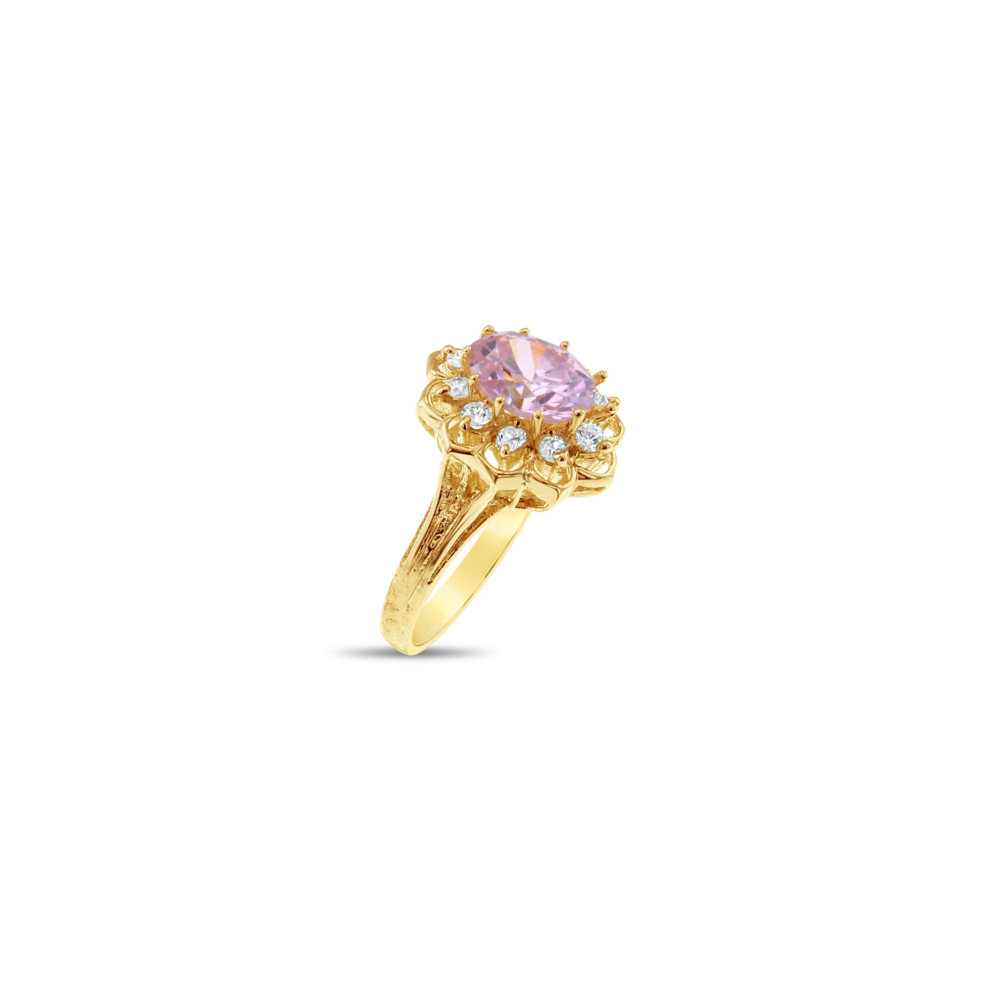 Elegant Pink Ice & Cubic Zirconia Cocktail Ring for Women - Perfect for Evening Parties, Weddings & Special Occasions