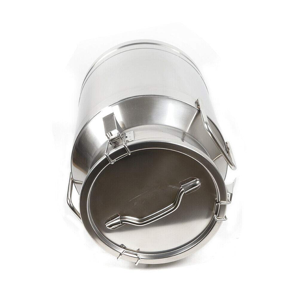 Premium 304 Stainless Steel Milk Can & Wine Pail - 30L/7.95 Gallon Heavy Duty Sealed Lid Container for Farm, Brewing & Bulk Liquid Storage - Ideal for Dairy, Winemaking & Commercial Use